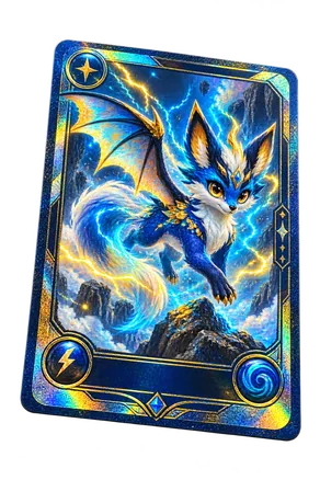 Original holographic fantasy creature trading card